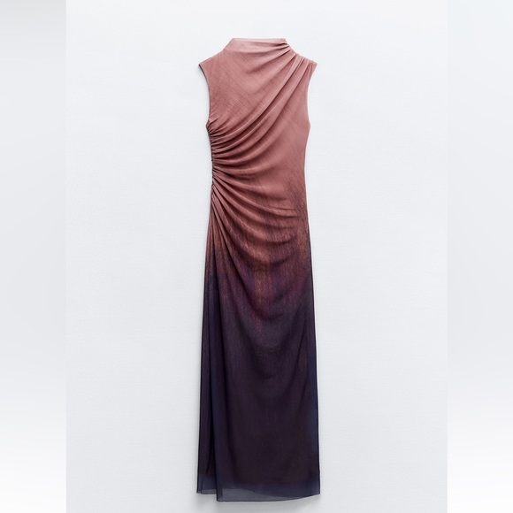 ZARA PRINT DRESS WITH TULLE - Picture 2 of 4